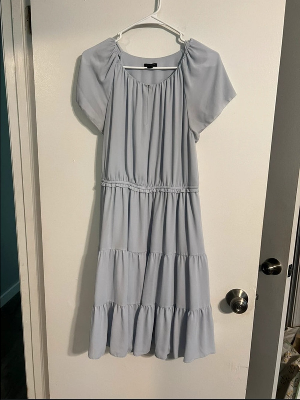 Ann Taylor Light Blue Tiered Short Sleeve Girls' Dress